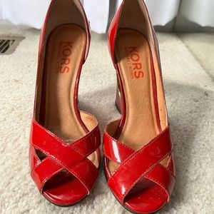 Michael Kors peep toe wedges